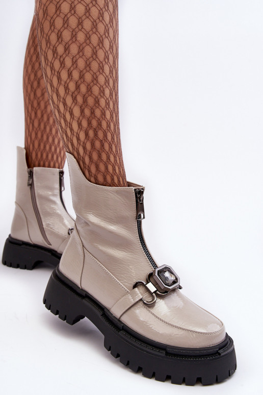 met lakeffect Dames Laarzen met ritssluitingen D&A MR870-94 grijs met lakeffect Dames Laarzen met ritssluitingen D&A MR870-94 grijs