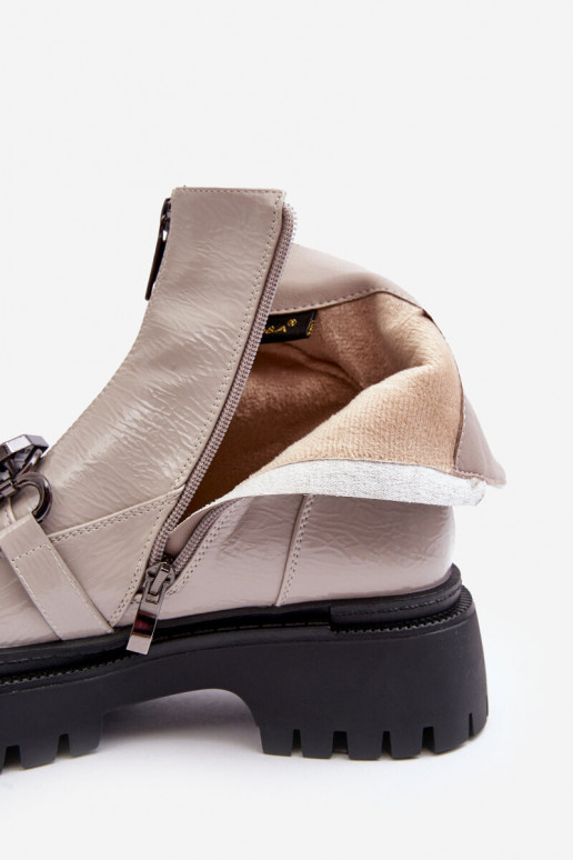 met lakeffect Dames Laarzen met ritssluitingen D&A MR870-94 grijs met lakeffect Dames Laarzen met ritssluitingen D&A MR870-94 grijs