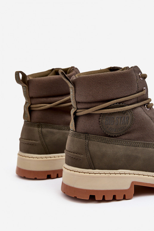 Het heeftnnen Laarzen schoenen Memory Foam kaki kleuren Big Star KK174205 Het heeftnnen Laarzen schoenen Memory Foam kaki kleuren Big Star KK174205