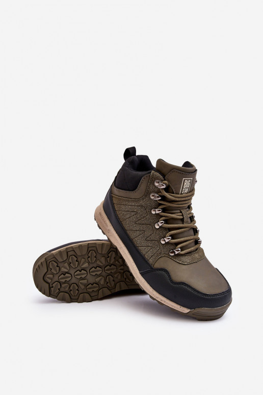 Dames VerInarmde Inandelschoenen kaki kleuren Big Star MM274480 Dames VerInarmde Inandelschoenen kaki kleuren Big Star MM274480