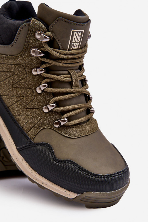 Dames VerInarmde Inandelschoenen kaki kleuren Big Star MM274480 Dames VerInarmde Inandelschoenen kaki kleuren Big Star MM274480