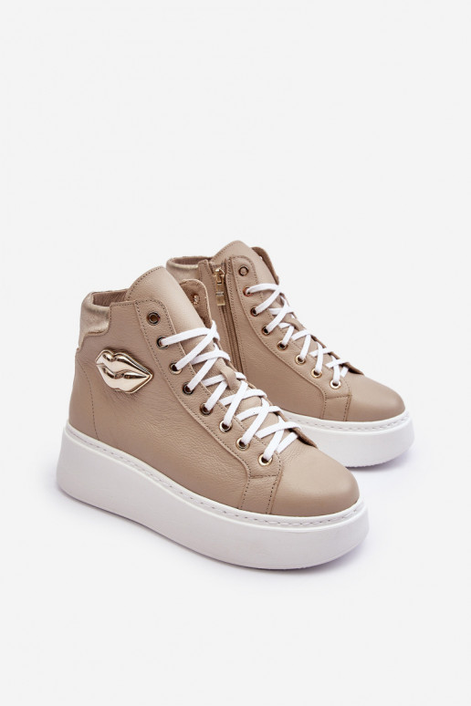 Vrijetijdsschoenen Hoog met ritssluitingen Lemar beige Katerin Vrijetijdsschoenen Hoog met ritssluitingen Lemar beige Katerin