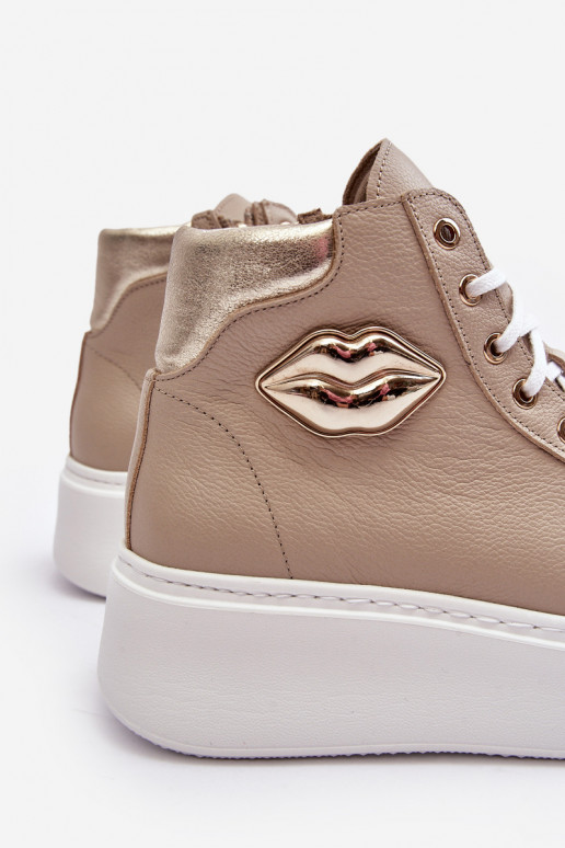 Vrijetijdsschoenen Hoog met ritssluitingen Lemar beige Katerin Vrijetijdsschoenen Hoog met ritssluitingen Lemar beige Katerin