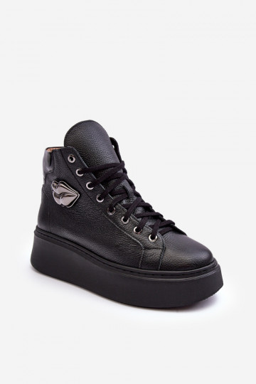 Hoge vrijetijdsschoenen met ritsen Lemar zwarte kleur Katerin 2