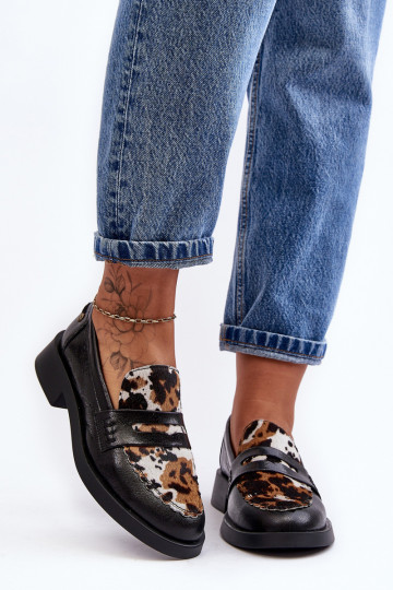 Leren dames mocassins Tai turiciejka 06250-01 zwarte kleur