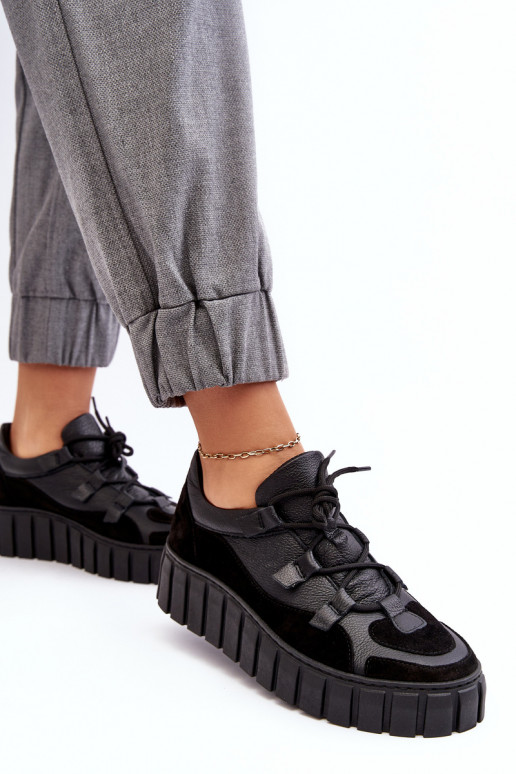 Dames Leer sportschoenen met platform M01/1 Zazoo zInart Dames Leer sportschoenen met platform M01/1 Zazoo zInart