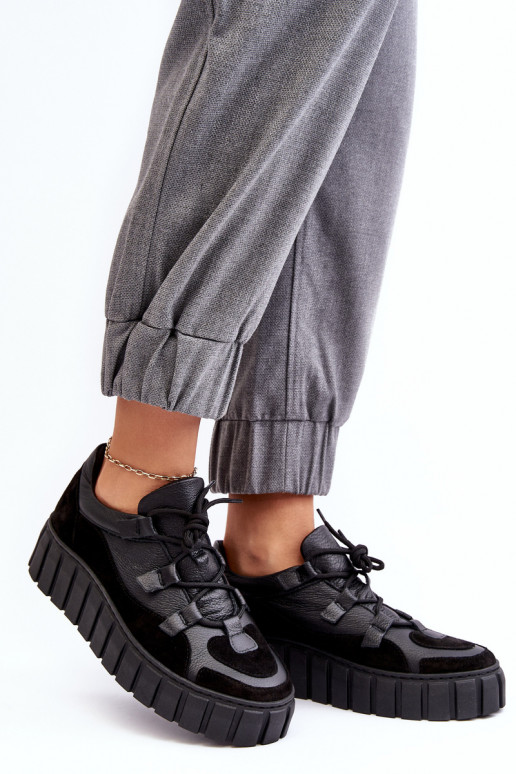 Dames Leer sportschoenen met platform M01/1 Zazoo zInart Dames Leer sportschoenen met platform M01/1 Zazoo zInart