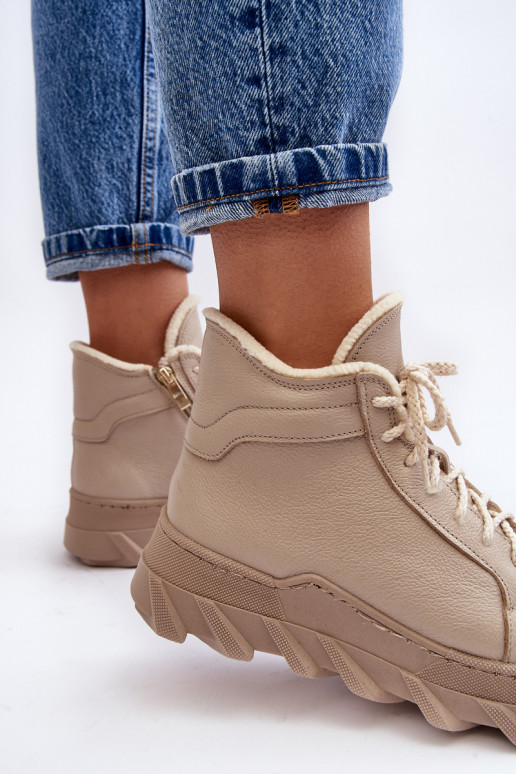 opInarmen Leer Dameslaarzen met platform beige Lemar Jevette opInarmen Leer Dameslaarzen met platform beige Lemar Jevette