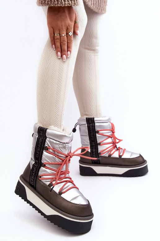 SneeuIn laarzen Dames Op dikke zool Veganistisch D.Franklin DFSH371006 zilvere kleur SneeuIn laarzen Dames Op dikke zool Veganistisch D.Franklin DFSH371006 zilvere kleur