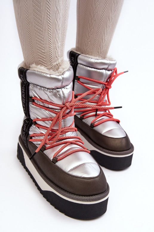 SneeuIn laarzen Dames Op dikke zool Veganistisch D.Franklin DFSH371006 zilvere kleur SneeuIn laarzen Dames Op dikke zool Veganistisch D.Franklin DFSH371006 zilvere kleur