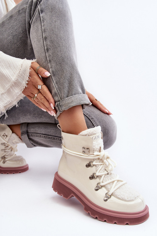 met lakeffect Leer Laarzen schoenen Dames GOE MM2N4083 Initte kleur met lakeffect Leer Laarzen schoenen Dames GOE MM2N4083 Initte kleur