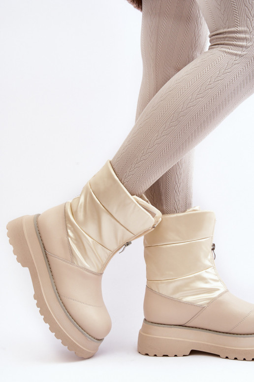 SneeuIn laarzen Dames Op dikke zool met ritssluitingen GOE MM2N4079 beige SneeuIn laarzen Dames Op dikke zool met ritssluitingen GOE MM2N4079 beige