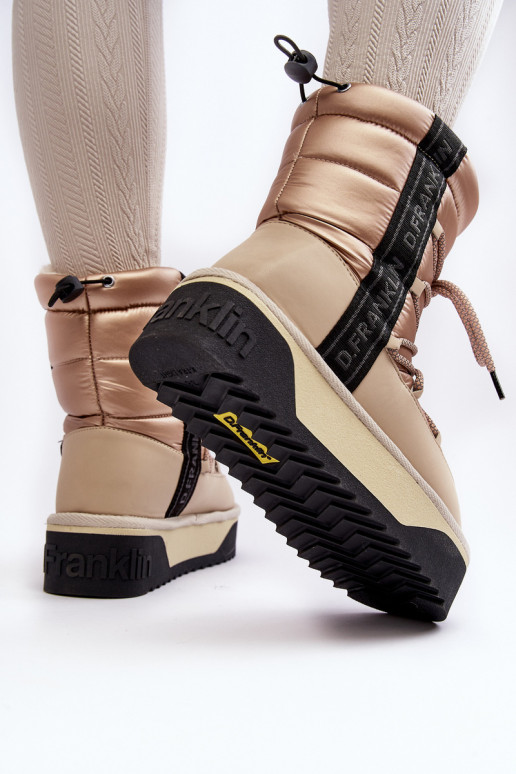 SneeuIn laarzen Dames Op dikke zool Veganistisch D.Franklin DFSH371006 beige