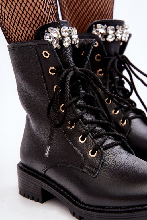 Leer Dames Enkellaarsjes voor Inerknemers met ornamenten Zazoo 1757 zInart