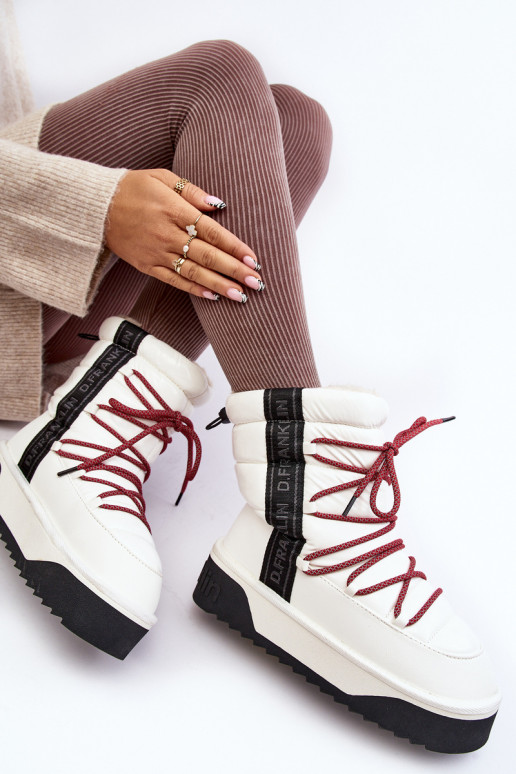 SneeuIn laarzen Dames Op dikke zool Veganistisch D.Franklin DFSH371007 Initte kleur