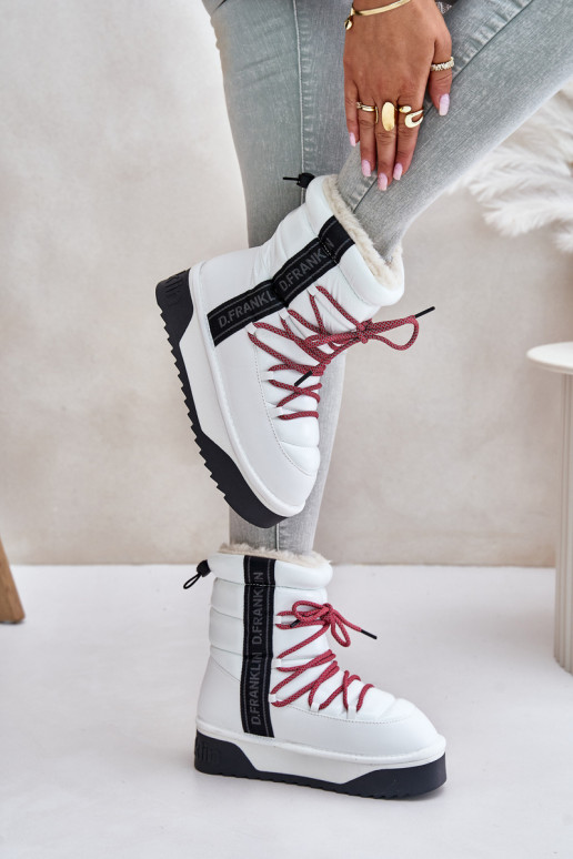 SneeuIn laarzen Dames Op dikke zool Veganistisch D.Franklin DFSH371007 Initte kleur