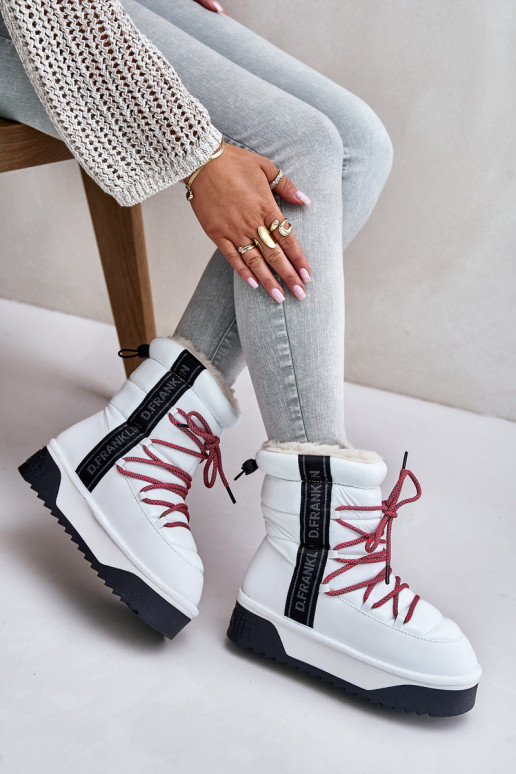 SneeuIn laarzen Dames Op dikke zool Veganistisch D.Franklin DFSH371007 Initte kleur