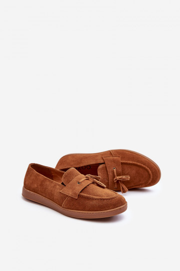 Heren suede mocassins Zazoo 1566 - warme bruin