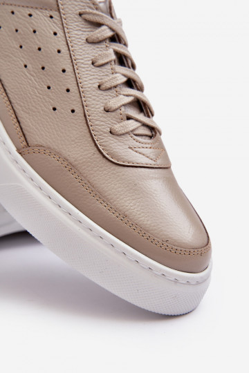 Heren leren sportschoenen Zazoo 1544 zandkleurig 2