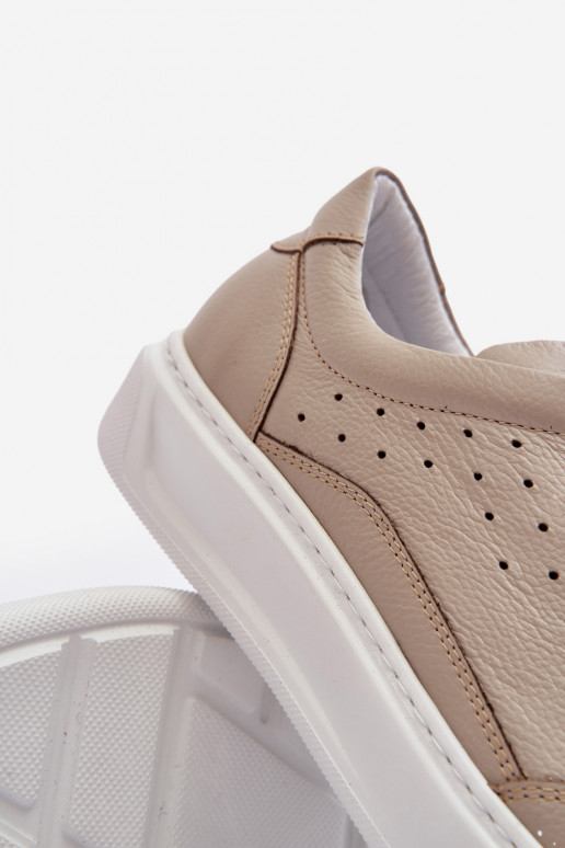 Het heeftnnen sportschoenen Leer Zazoo 1544 beige Het heeftnnen sportschoenen Leer Zazoo 1544 beige