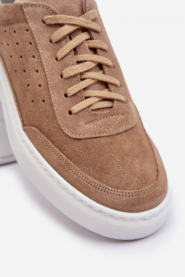 Heren suede sportschoenen Zazoo 1544 zandkleurig 2