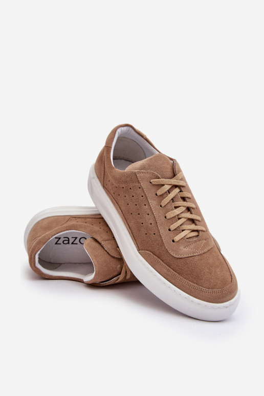 Het heeftnnen sportschoenen van suède Zazoo 1544 beige Het heeftnnen sportschoenen van suède Zazoo 1544 beige
