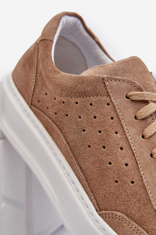 Het heeftnnen sportschoenen van suède Zazoo 1544 beige Het heeftnnen sportschoenen van suède Zazoo 1544 beige