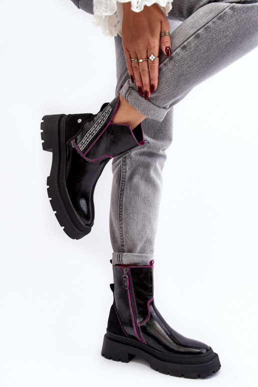 Leer Dames Laarzen Het heeftciejka 06236-15 zInart