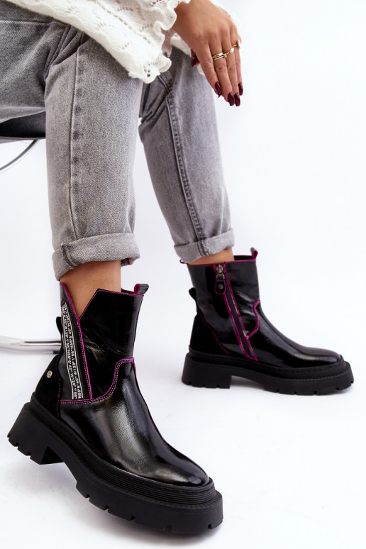 Leer Dames Laarzen Het heeftciejka 06236-15 zInart