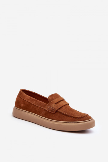 Suede heren mocassins Zazoo 1574 bruin