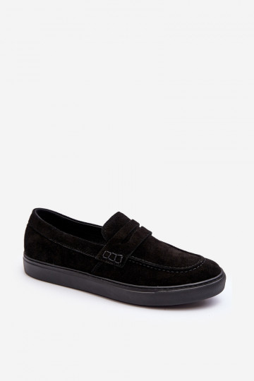 Suede heren mocassins Zazoo 1574 zwart