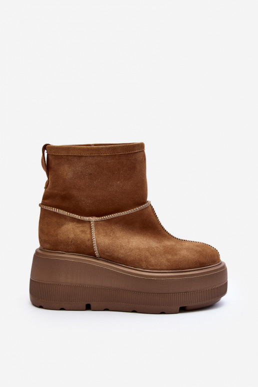 Leer Dames Laarzen met trendy massieve zolen bruine kleur Zazoo 3424 Leer Dames Laarzen met trendy massieve zolen bruine kleur Zazoo 3424