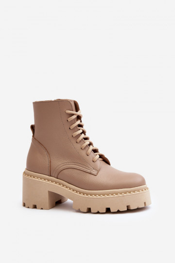 Zazoo 3413 Dameslaarzen hoge rijlaarzen Op enorme hakken beige 2