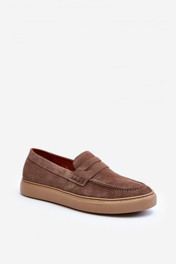 Suede heren mocassins Zazoo 1574 zandkleurig