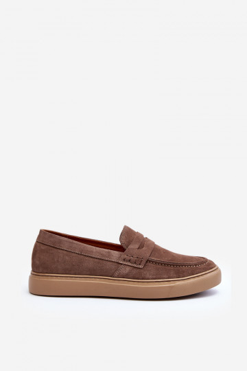 Suede heren mocassins Zazoo 1574 zandkleurig 2