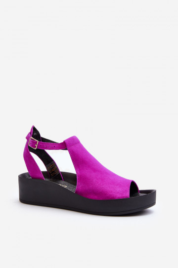 Zazoo 2914 Dames suède sandalen in roze