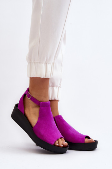 Zazoo 2914 Dames suède sandalen in roze 2