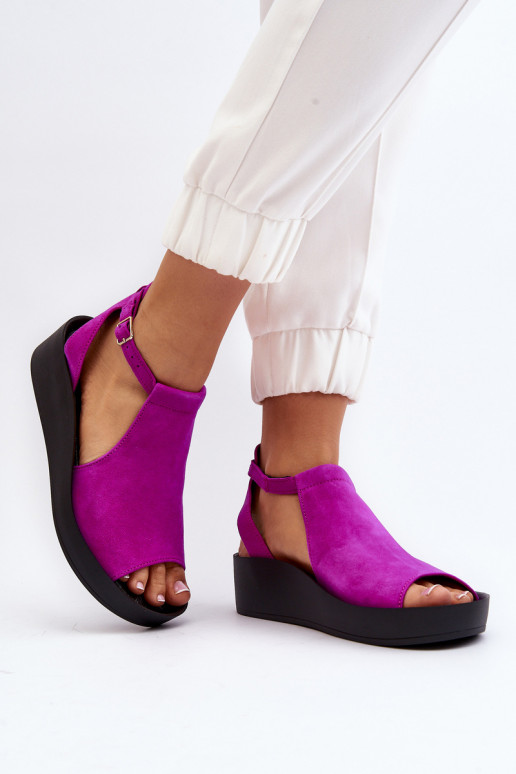 Zazoo 2914 Suède damessandalen roze Zazoo 2914 Suède damessandalen roze