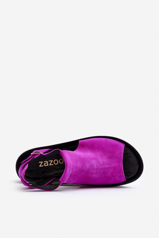 Zazoo 2914 Suède damessandalen roze Zazoo 2914 Suède damessandalen roze