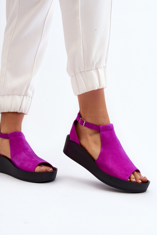 Zazoo 2914 Suède damessandalen roze Zazoo 2914 Suède damessandalen roze