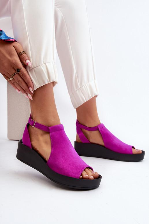 Zazoo 2914 Suède damessandalen roze Zazoo 2914 Suède damessandalen roze