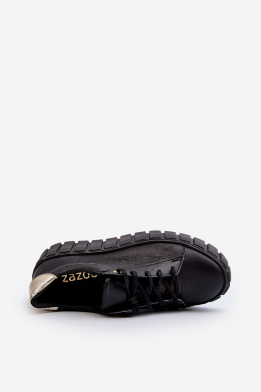 Zazoo 2919 Dames Leer schoenen Op dikke zool zInart Zazoo 2919 Dames Leer schoenen Op dikke zool zInart