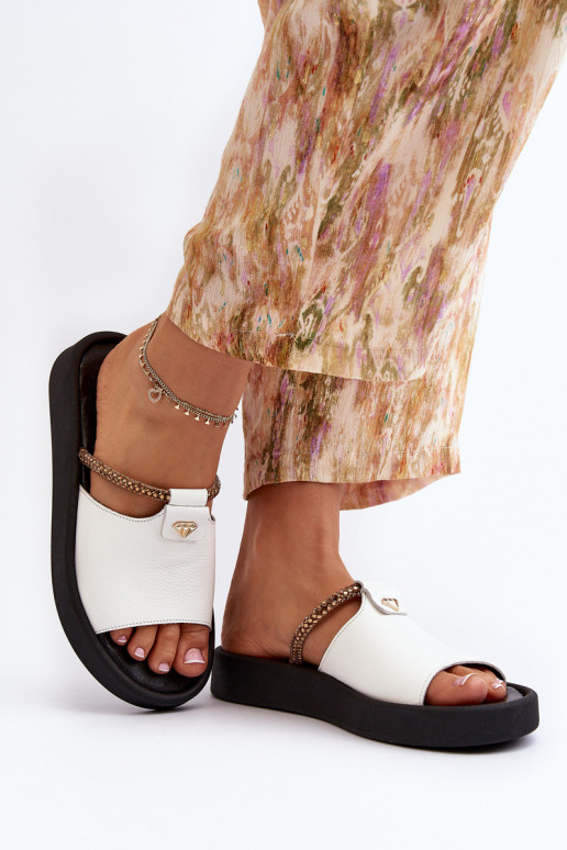 Zazoo 2896 Damespantoffels Leer Initte kleur Zazoo 2896 Damespantoffels Leer Initte kleur