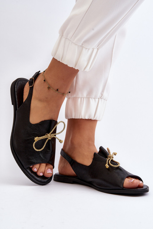 Zazoo 2898 Leer Platte sandalen zInart Zazoo 2898 Leer Platte sandalen zInart
