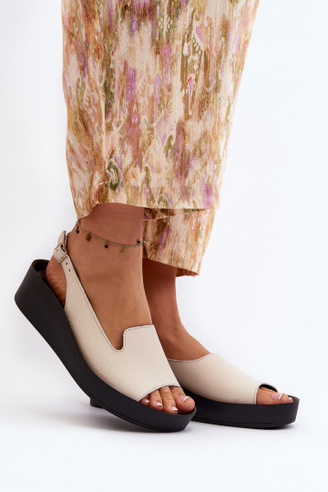 Zazoo 2893 Dames sandalen Leer na Dikj PodeszInie ivoor 2