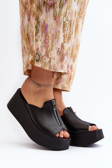 Zazoo 2916 Dames Slippers met platform met ritssluitingen zInart 2