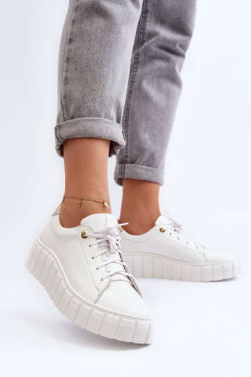 Zazoo 2919 Dames Leer schoenen Op dikke zool Initte kleur