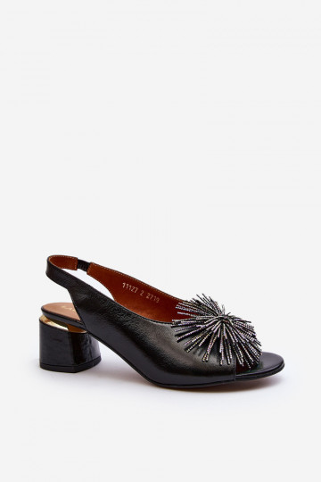Vrouwen sandalen met ornamenten Laura Messi 2719 zwarte kleur