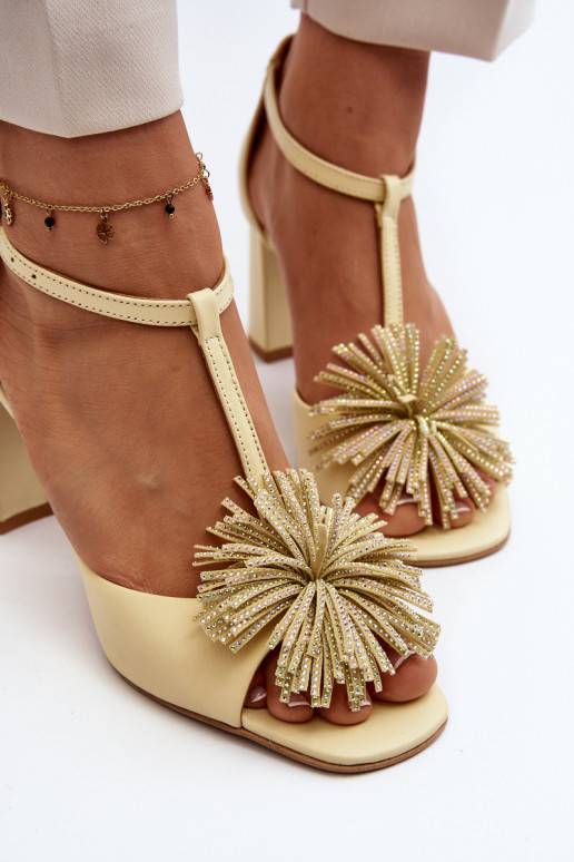 sandalen Leer met hakken met ornamenten Laura Messi 2758 beige sandalen Leer met hakken met ornamenten Laura Messi 2758 beige