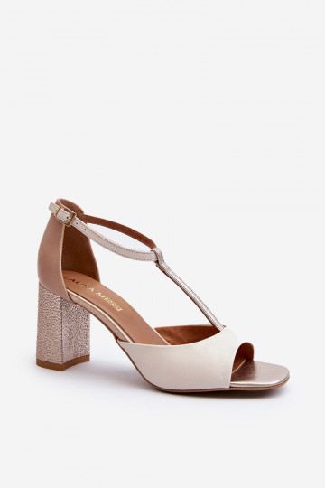 Vrouwen sandalen met hakken Laura Messi 2759 zandkleur